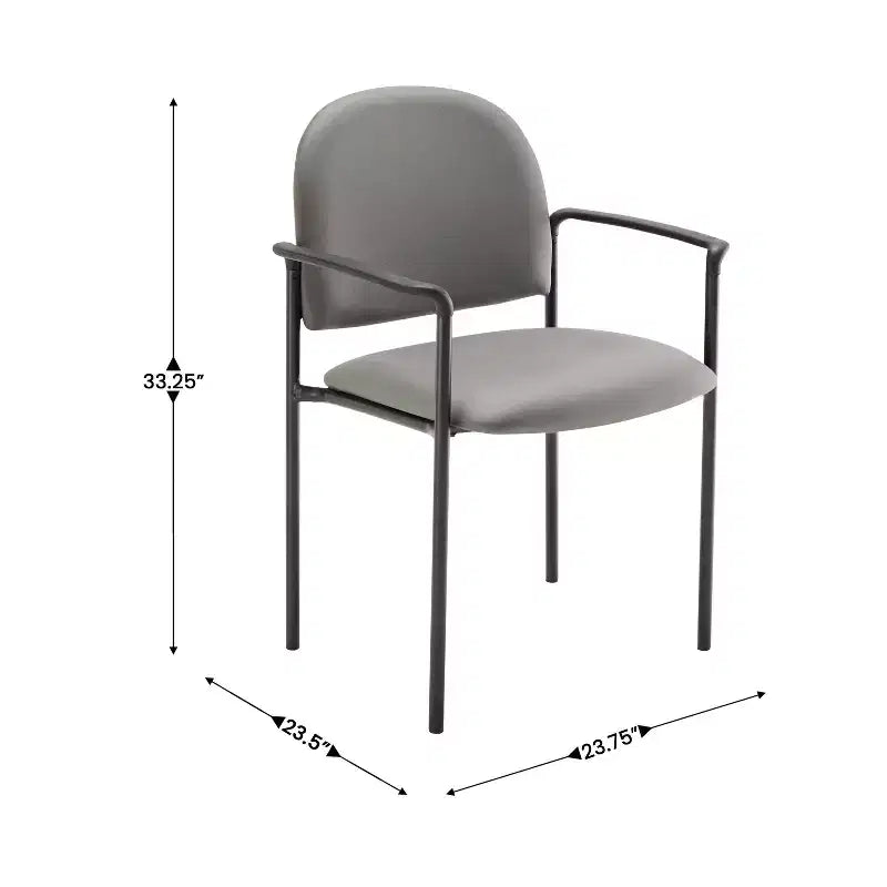 Sedia da reception laterale impilabile in acciaio Flash Furniture Comfort con braccioli