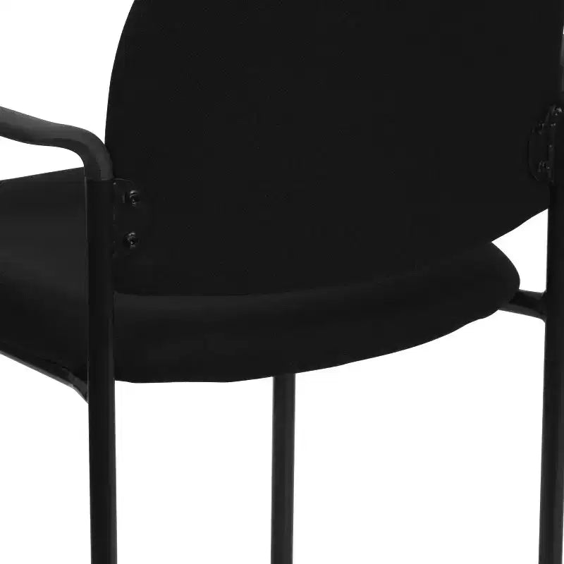 Sedia da reception laterale impilabile in acciaio Flash Furniture Comfort con braccioli