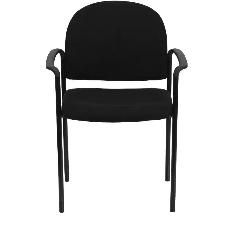 Sedia da reception laterale impilabile in acciaio Flash Furniture Comfort con braccioli