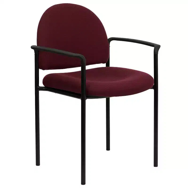 Sedia da reception laterale impilabile in acciaio Flash Furniture Comfort con braccioli