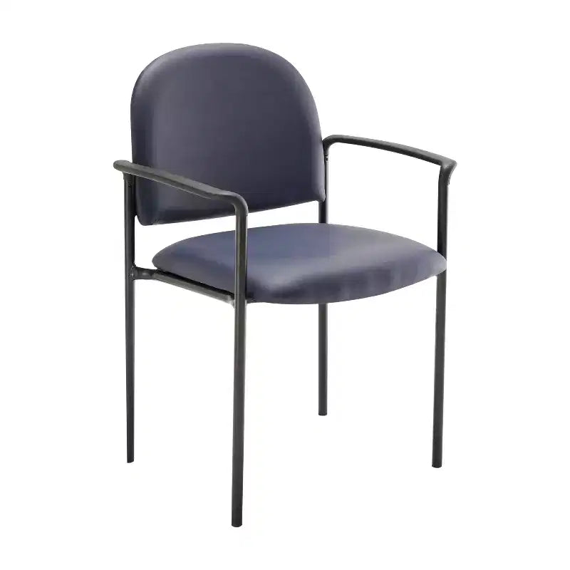 Sedia da reception laterale impilabile in acciaio Flash Furniture Comfort con braccioli