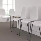 Sedia impilabile Flash Furniture serie HERCULES, capacità 350 kg, con supporto lombare e struttura argentata
