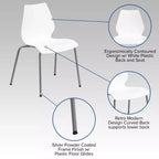 Sedia impilabile Flash Furniture serie HERCULES, capacità 350 kg, con supporto lombare e struttura argentata