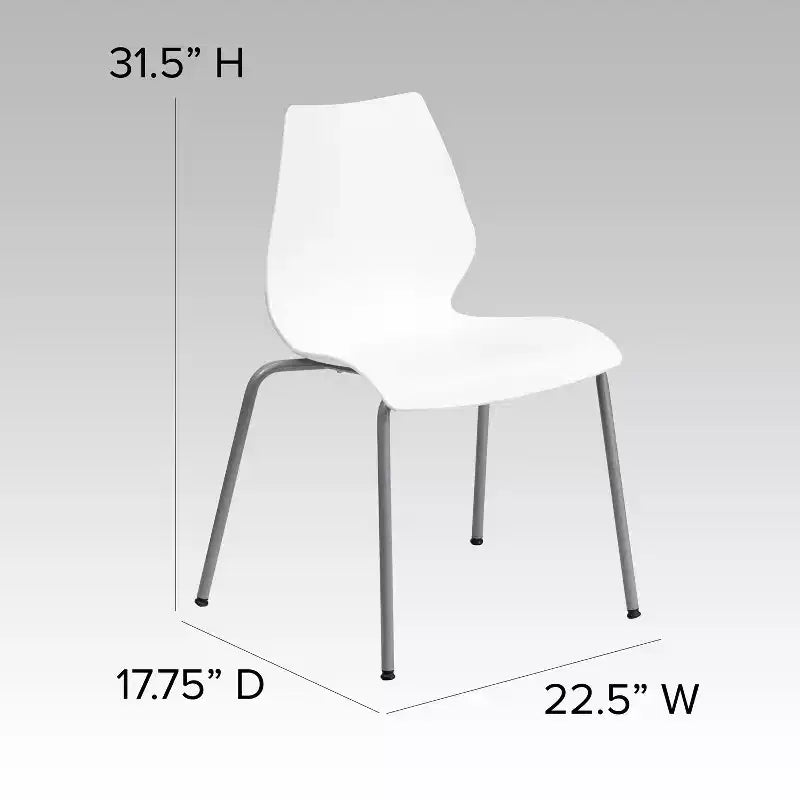Sedia impilabile Flash Furniture serie HERCULES, capacità 350 kg, con supporto lombare e struttura argentata