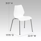 Sedia impilabile Flash Furniture serie HERCULES, capacità 350 kg, con supporto lombare e struttura argentata