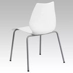Sedia impilabile Flash Furniture serie HERCULES, capacità 350 kg, con supporto lombare e struttura argentata