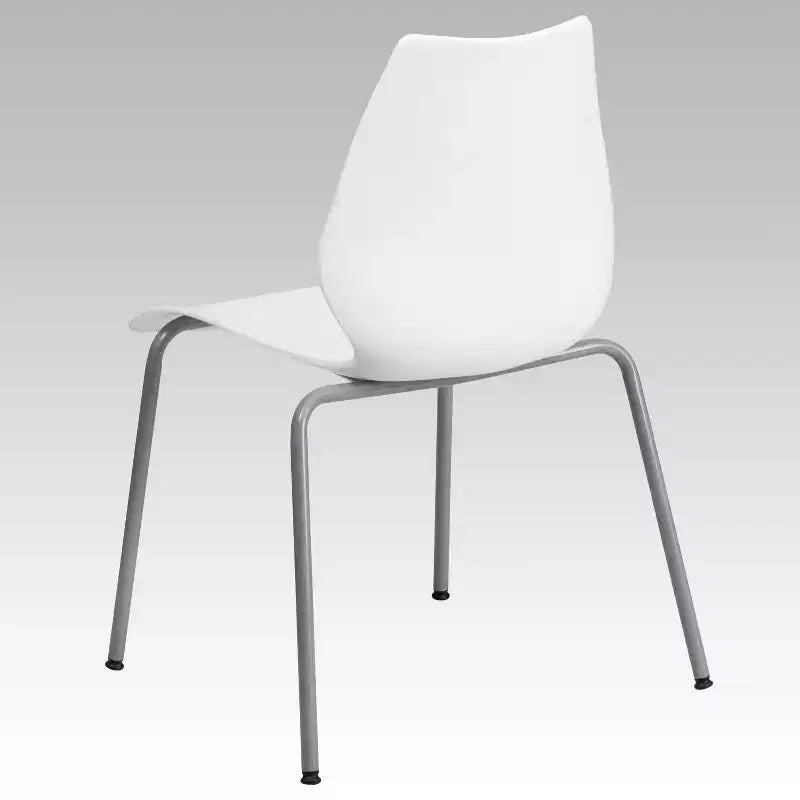 Sedia impilabile Flash Furniture serie HERCULES, capacità 350 kg, con supporto lombare e struttura argentata