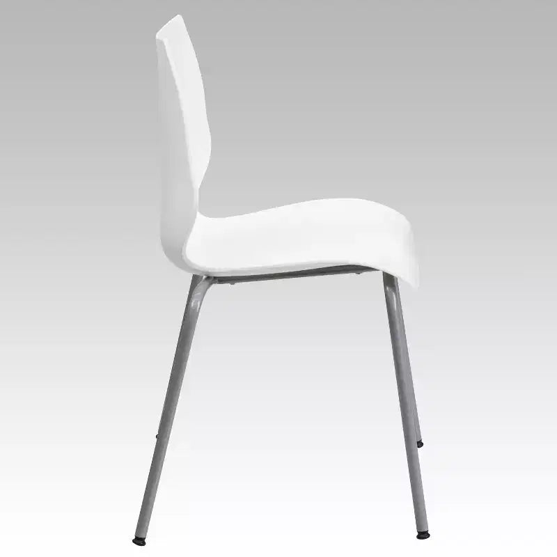 Sedia impilabile Flash Furniture serie HERCULES, capacità 350 kg, con supporto lombare e struttura argentata