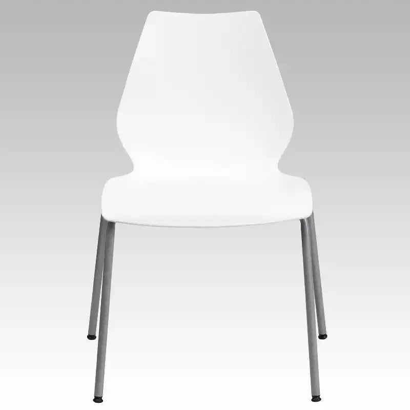Sedia impilabile Flash Furniture serie HERCULES, capacità 350 kg, con supporto lombare e struttura argentata