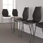 Sedia impilabile Flash Furniture serie HERCULES, capacità 350 kg, con supporto lombare e struttura argentata