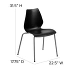 Sedia impilabile Flash Furniture serie HERCULES, capacità 350 kg, con supporto lombare e struttura argentata