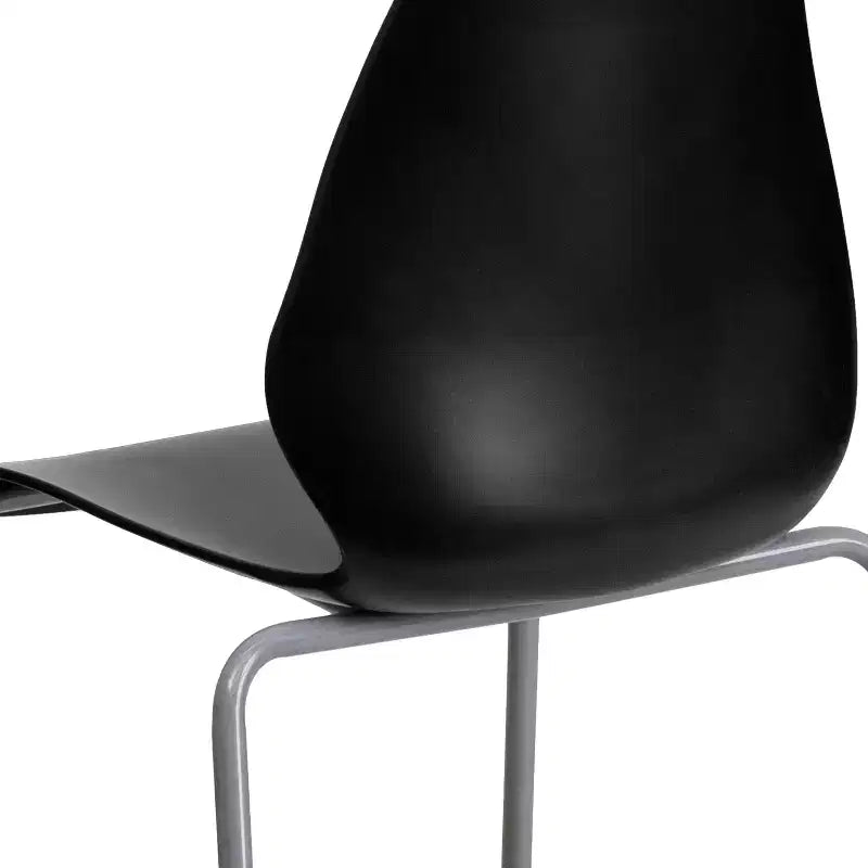 Sedia impilabile Flash Furniture serie HERCULES, capacità 350 kg, con supporto lombare e struttura argentata