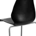 Sedia impilabile Flash Furniture serie HERCULES, capacità 350 kg, con supporto lombare e struttura argentata