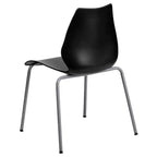 Sedia impilabile Flash Furniture serie HERCULES, capacità 350 kg, con supporto lombare e struttura argentata