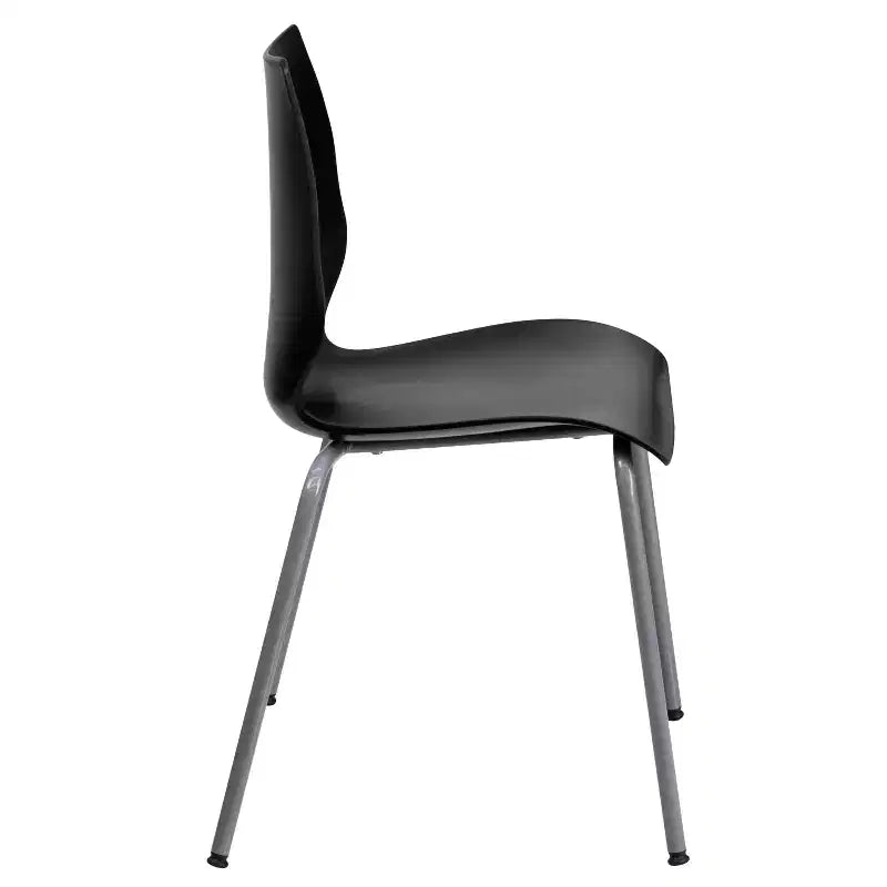 Sedia impilabile Flash Furniture serie HERCULES, capacità 350 kg, con supporto lombare e struttura argentata