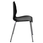 Sedia impilabile Flash Furniture serie HERCULES, capacità 350 kg, con supporto lombare e struttura argentata
