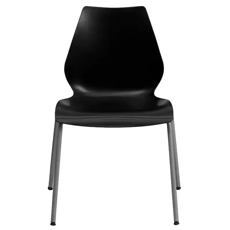 Sedia impilabile Flash Furniture serie HERCULES, capacità 350 kg, con supporto lombare e struttura argentata