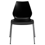 Sedia impilabile Flash Furniture serie HERCULES, capacità 350 kg, con supporto lombare e struttura argentata
