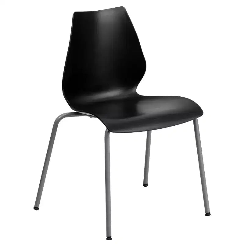 Sedia impilabile Flash Furniture serie HERCULES, capacità 350 kg, con supporto lombare e struttura argentata