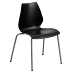 Sedia impilabile Flash Furniture serie HERCULES, capacità 350 kg, con supporto lombare e struttura argentata