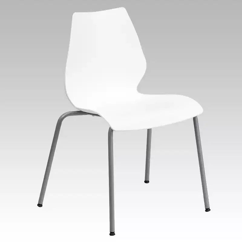 Flash Furniture HERCULES Series 770 lb. Capacity Stack Chair with Lumbar Support and Silver Frame