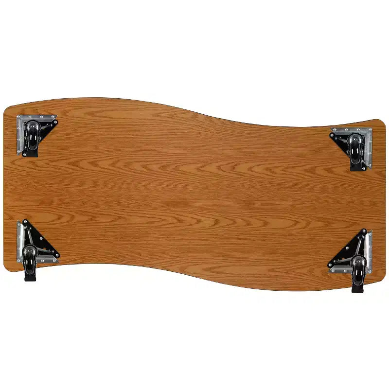 Flash Furniture Tavolo Attività Rettangolare Mobile 26W x 60L a Onda Flessibile Collaborativo in Laminato Termico - Gambe Regolabili ad Altezza Standard