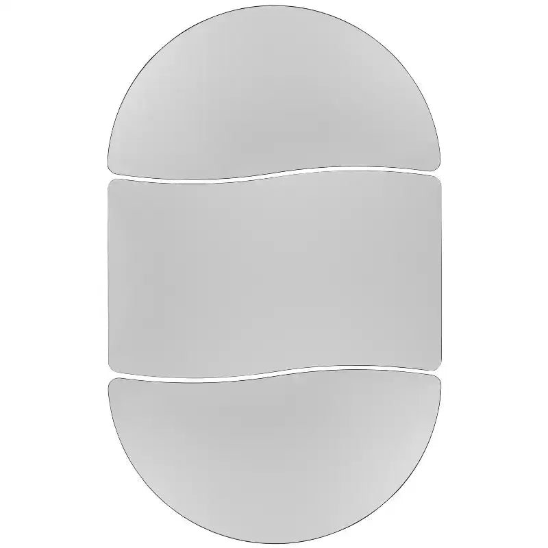 Flash Furniture Set Tavolo Attività Ovale 3 Pezzi da 76 con Gambe Regolabili in Altezza, Laminato Termico Flessibile Ondulato Grigio
