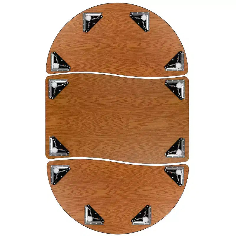 Flash Furniture Set Tavolo Attività Ovale 3 Pezzi da 76 con Gambe Regolabili in Altezza, Laminato Termico Flessibile Ondulato Grigio