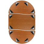 Flash Furniture Set Tavolo Attività Ovale 3 Pezzi da 76 con Gambe Regolabili in Altezza, Laminato Termico Flessibile Ondulato Grigio