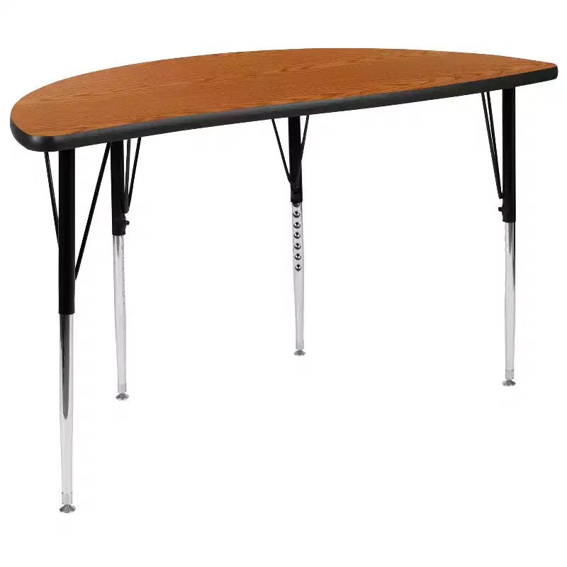 Flash Furniture Set Tavolo Attività Ovale 3 Pezzi da 76 con Gambe Regolabili in Altezza, Laminato Termico Flessibile Ondulato Grigio