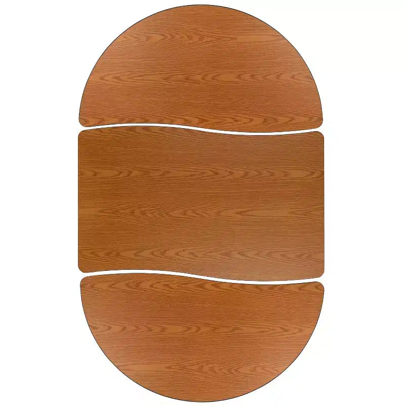 Flash Furniture Set Tavolo Attività Ovale 3 Pezzi da 76 con Gambe Regolabili in Altezza, Laminato Termico Flessibile Ondulato Grigio