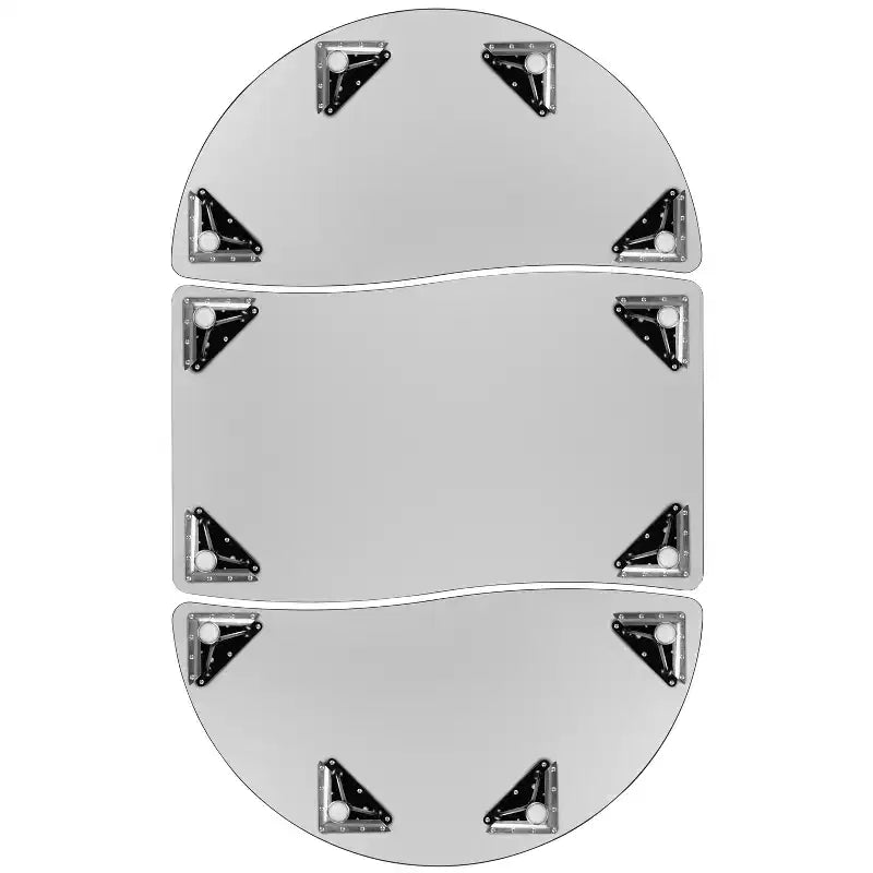 Flash Furniture Set Tavolo Attività Ovale 3 Pezzi da 76 con Gambe Regolabili in Altezza, Laminato Termico Flessibile Ondulato Grigio