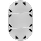 Flash Furniture Set Tavolo Attività Ovale 3 Pezzi da 76 con Gambe Regolabili in Altezza, Laminato Termico Flessibile Ondulato Grigio