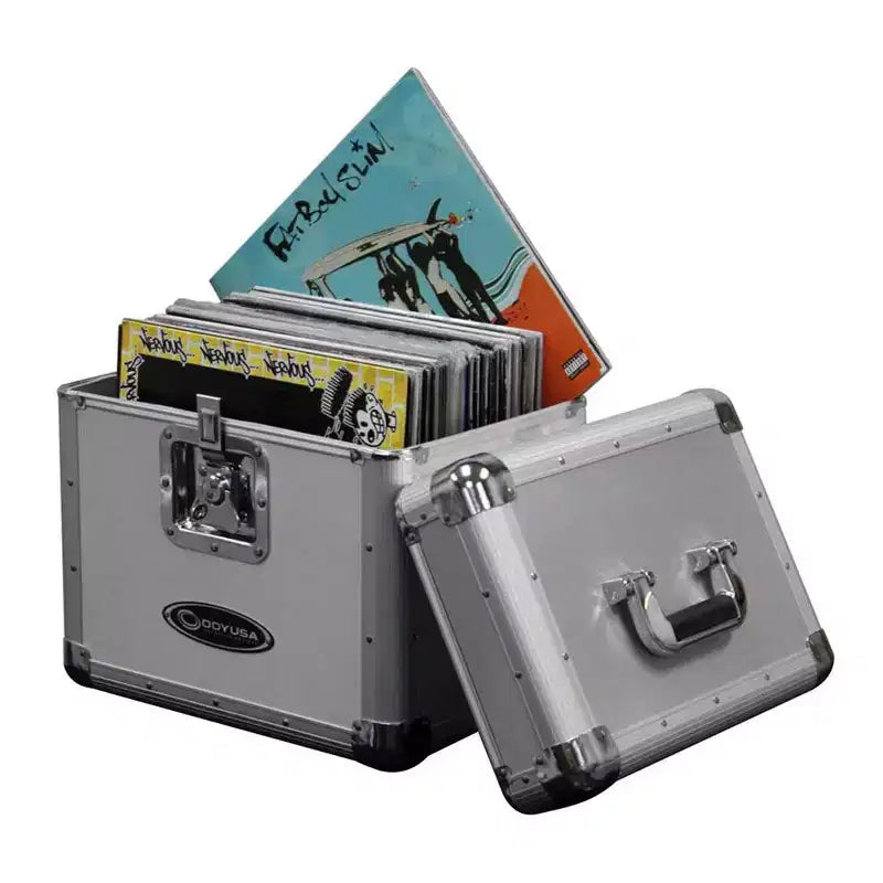 Odyssey KROM Valigia per trasporto di 70 dischi in vinile da 12 pollici, argento (confezione da 2)