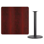 Piano tavolo quadrato laminato 42 Emma e Oliver con base tavolo rotonda altezza bar 24