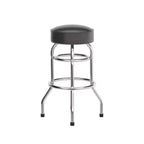 Sgabello da bar per ristorante Emma and Oliver Retro Backless Double Ring cromato