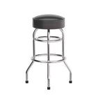 Sgabello da bar per ristorante Emma and Oliver Retro Backless Double Ring cromato