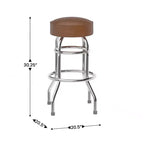 Sgabello da bar per ristorante Emma and Oliver Retro Backless Double Ring cromato