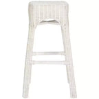 Percy Wicker Bar Stool - WIK6501A - Distressed White - Safavieh