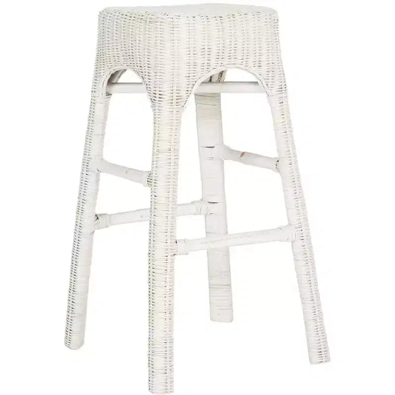 Sgabello Percy Wicker - WIK6501A - Bianco invecchiato - Safavieh