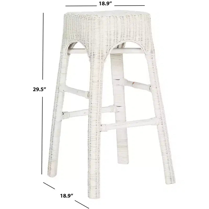Sgabello Percy Wicker - WIK6501A - Bianco invecchiato - Safavieh