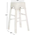 Sgabello Percy Wicker - WIK6501A - Bianco invecchiato - Safavieh