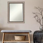 Lyla specchio da parete per bagno con cornice ornata, colore argento - Amanti Art