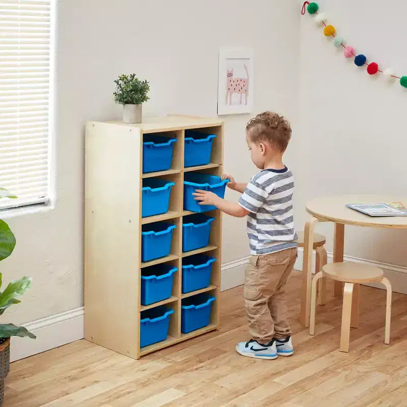 ECR4Kids Streamline 10 armadietti per vassoi e 10 contenitori a bocca di lupo, 5x2, mobili per bambini