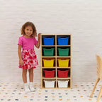 ECR4Kids Streamline 10 armadietti per vassoi e 10 contenitori a bocca di lupo, 5x2, mobili per bambini