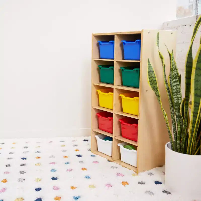 ECR4Kids Streamline 10 armadietti per vassoi e 10 contenitori a bocca di lupo, 5x2, mobili per bambini