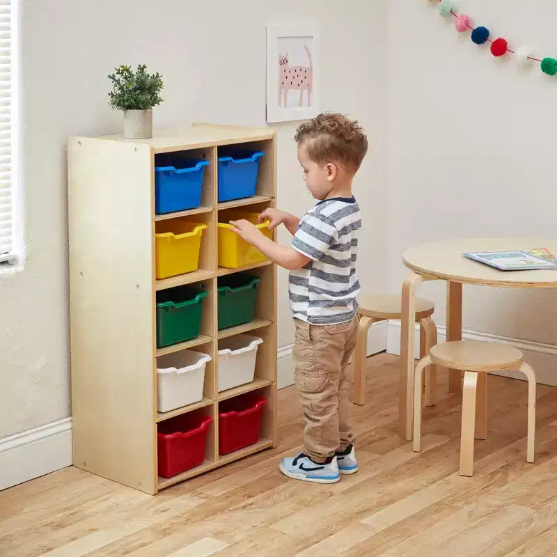ECR4Kids Streamline 10 armadietti per vassoi e 10 contenitori a bocca di lupo, 5x2, mobili per bambini