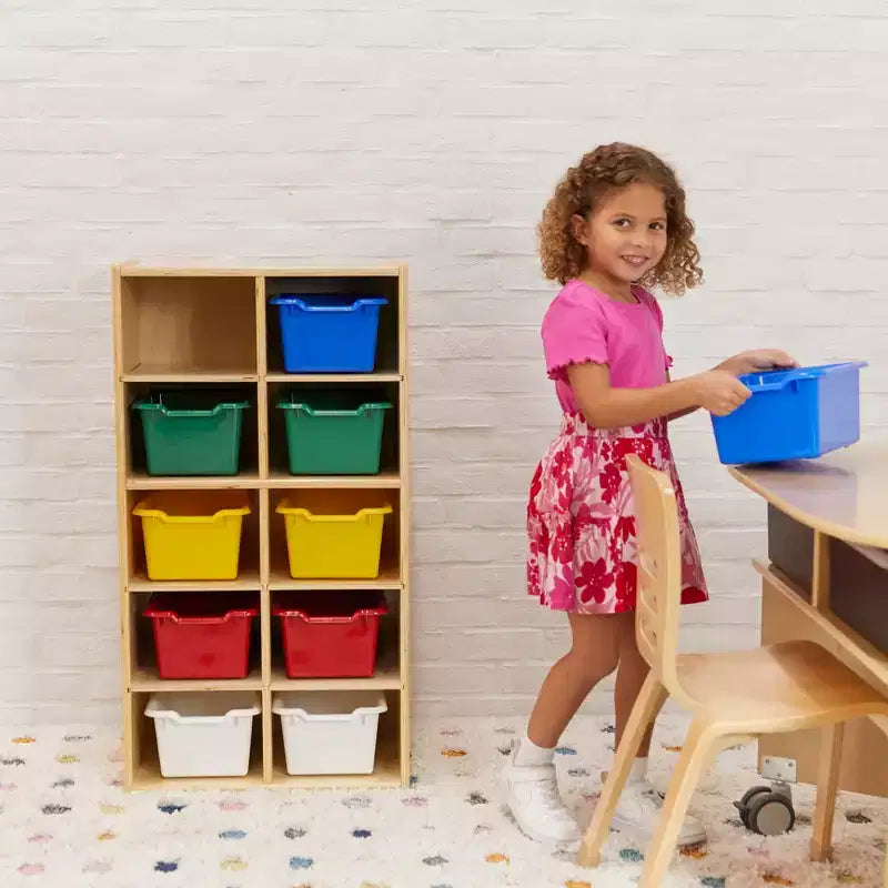 ECR4Kids Streamline 10 armadietti per vassoi e 10 contenitori a bocca di lupo, 5x2, mobili per bambini