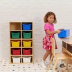 ECR4Kids Streamline 10 armadietti per vassoi e 10 contenitori a bocca di lupo, 5x2, mobili per bambini