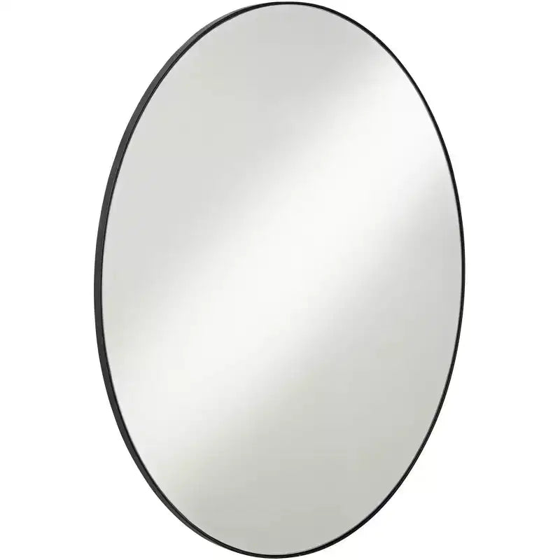 Specchio da parete decorativo ovale Noble Park Aryn, moderno con cornice in metallo nero opaco, 60 cm di larghezza per bagno, camera da letto, soggiorno, ufficio, ingresso di casa